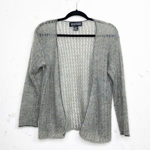 LINDA Allard & Ellen Tracy mohair blend open knit lightweight cardigan